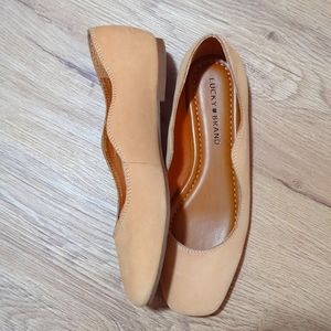 Lucky Brand ‘Dellie’ Scalloped Suede Ballet Flat Size 7.5